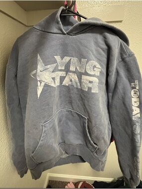 YoungLA Blue Gray Logo Hoodie